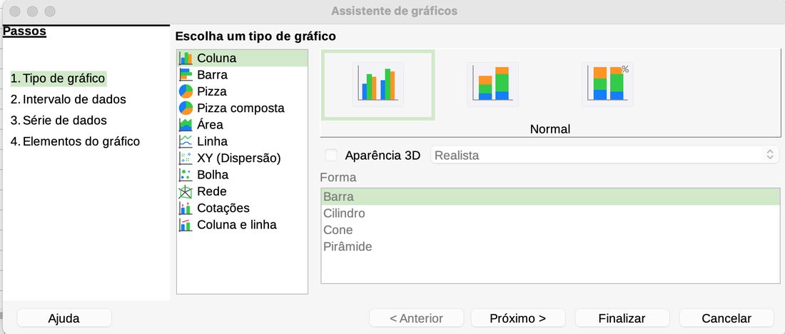 Títulos e ajustes no LibreOffice Calc