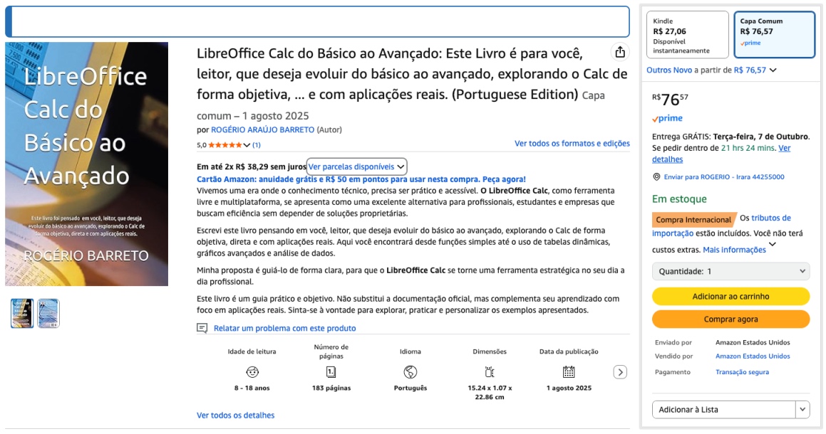 Livro LibreOffice do Básico ao Avançado por Rogério Araújo Barreto